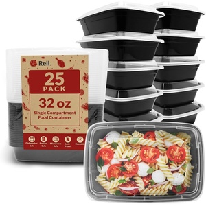 Reli. Meal Prep Containers 32 oz (25 Pack) – Takeout & Carryout Food Boxes with Lids