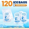 Reli. Plastic Ice Bags 8lb (120 Pack Bulk) Cotton Drawstring | 11″x19″ Reusable Heavy Duty Bags for Ice Machine, Freezer Storage | Clear, Freezer Safe (1.5 Mil)(120)