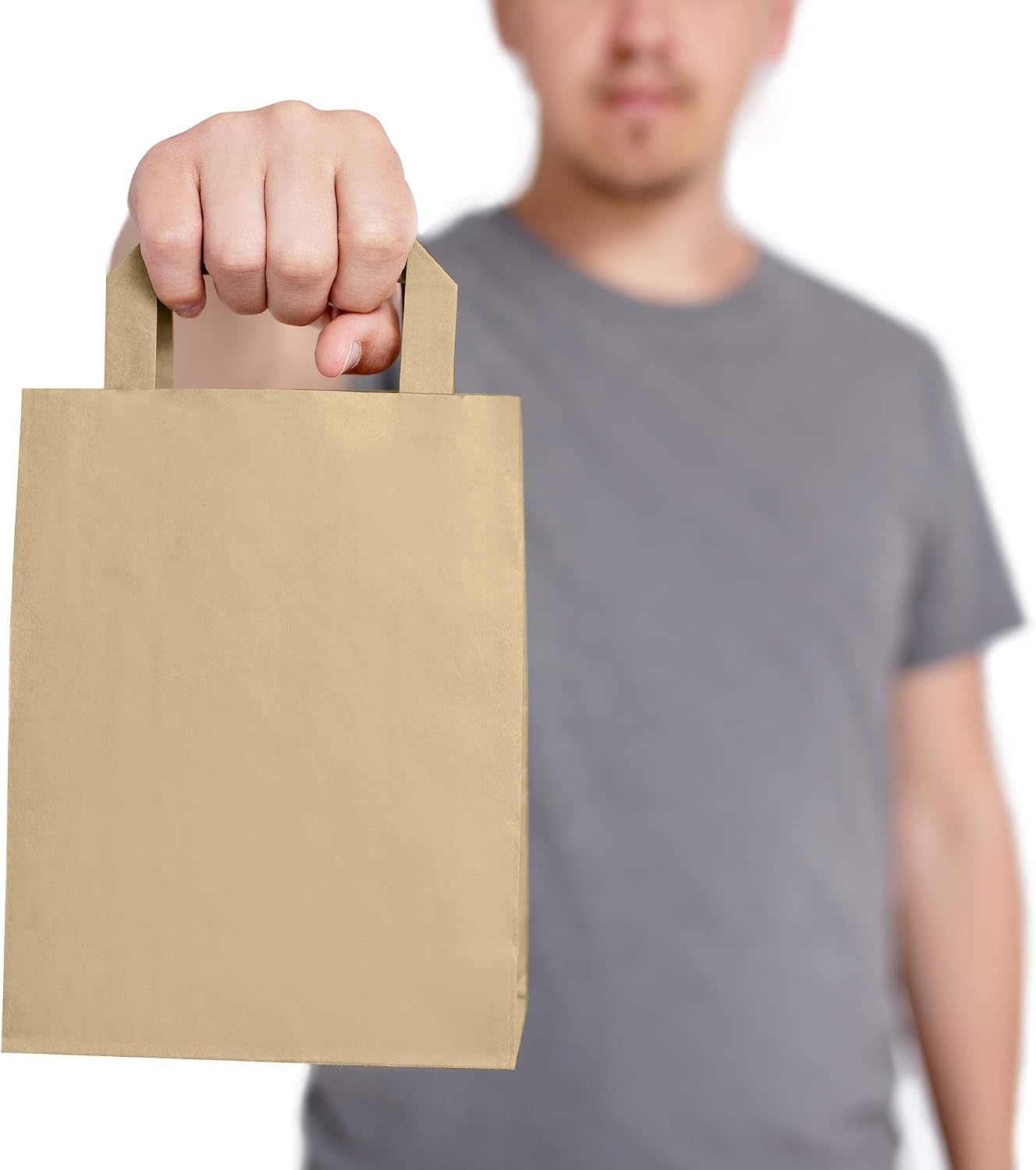 image:imageReli 100 Pack 7x315x8 Small Brown Paper Bags wHandles Kraft Paper Shopping Brown Kraft Bag for Retail Merchandise To Go Parties