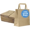 Reli. 100 Pack | 7″x3.15″x8″ | Small Brown Paper Bags w/Handles | Kraft Paper Shopping, Brown Kraft Bag for Retail, Merchandise, To Go, Parties