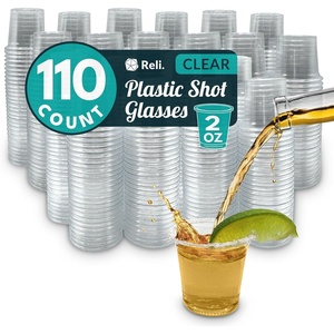 Reli. (110 Count 2 oz Plastic Shot Glasses | Disposable | Clear Jello Shot Cups | Mini Plastic Cups for Party, Sauces, Samples | BPA Free, Shatterproof, 1oz Mini Glasses Disposable
