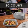 Reli. Aluminum Foil Pans 8×6 (20 Pack) Grill Drip Pans Disposable | Fits Weber & Most Gas/Charcoal Grills | Grease Liner Trays for Easy Cleanup | Oven & Freezer Safe
