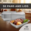 Reli. Aluminum Foil Pans with Lids 8×6 (30 Pack) Meal Prep Food Containers | Disposable, Oven & Freezer Safe for Takeout / To Go, Food Storage & Prep