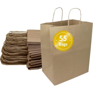 Reli. 55 Pack Paper Bags with Handles | Kraft Brown | (12″ x 9″ x 15.75″) Large Kraft Paper Bags | Tote / Shopping, Grocery, Retail, Merchandise, Restaurant | Large Handles