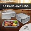 Reli. Aluminum Foil Pans with Lids 8×6 (60 Pack) Meal Prep Food Containers | Disposable, Oven & Freezer Safe for Takeout / To Go, Food Storage & Prep