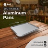 Reli. Aluminum Foil Pans with Lids 8×6 (60 Pack) Meal Prep Food Containers | Disposable, Oven & Freezer Safe for Takeout / To Go, Food Storage & Prep