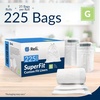 Reli. SuperFit Code G (225 Count) | Compatible with Simplehuman Code G | Custom Fit Liners | Drawstring Trash Bags | 30 Liter / 8 Gallon | White | Roll Pack