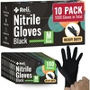 Reli. Black Nitrile Gloves, Medium (1000 Pack, Bulk) | Heavy Duty Gloves | Disposable | Powder Free, Latex Free, Food Safe | Premium Nitrile Rubber Material for Mechanic, Cleaning, Cooking