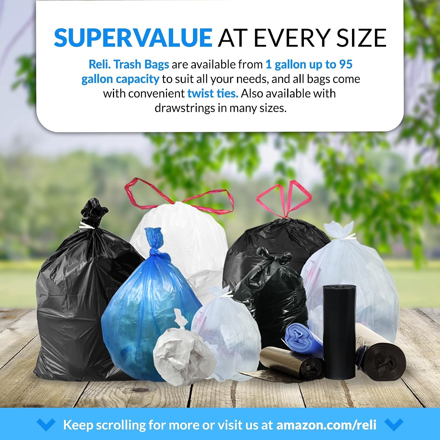 image:imageReli 3033 Gallon Trash Bags Heavy Duty