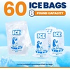 Reli. Plastic Ice Bags 8lb (60 Pack) Cotton Drawstring