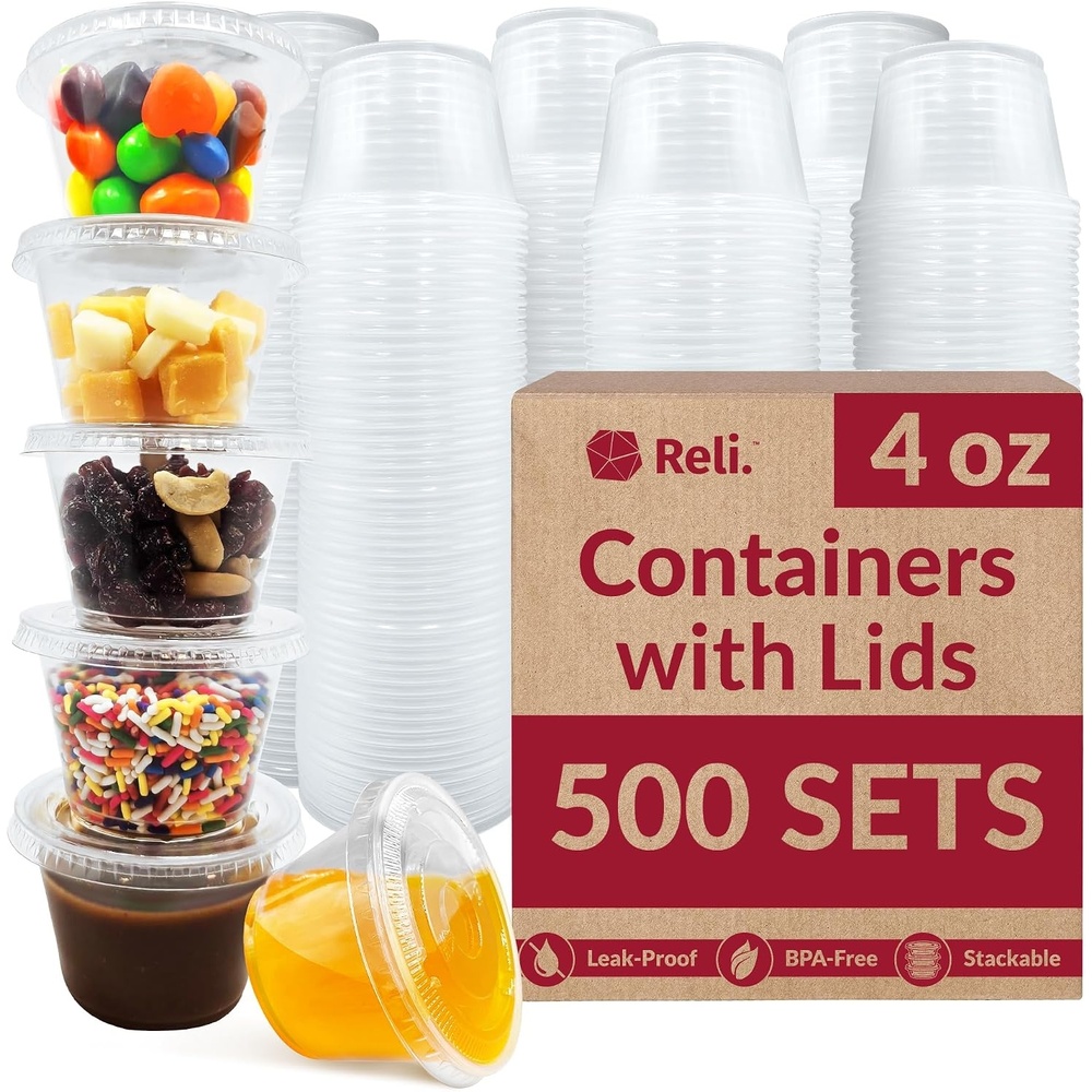 image:imageReli 4 oz Condiment Containers with Lids