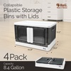 Reli. Collapsible Storage Bins 8.4 Gal (4 Pack) | Stackable Bins with Lids(4)