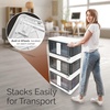 Reli. Collapsible Storage Bins 8.4 Gal (4 Pack) | Stackable Bins with Lids(4)